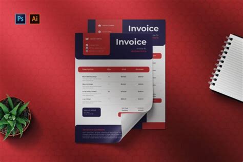 Redbrice Invoice Template Graphic by Streakside · Creative Fabrica