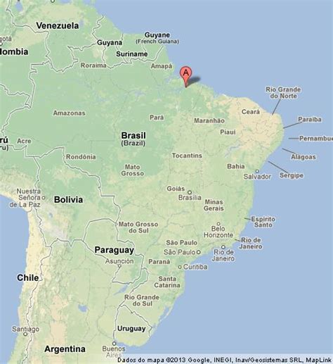 Belem on Map of Brazil