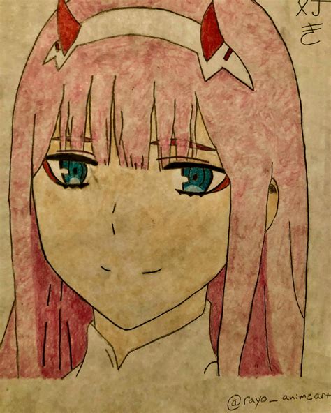 Zero Two Fan art by me : DarlingInTheFranxx