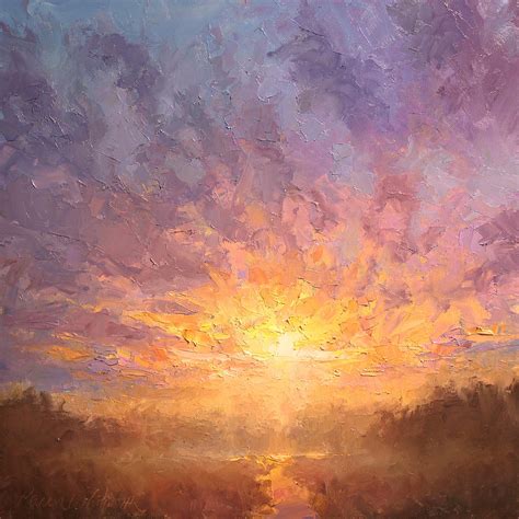 Impressionistic Sunrise Landscape Painting Painting by K Whitworth - Pixels