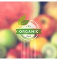 Organic food retro label blurred background Vector Image