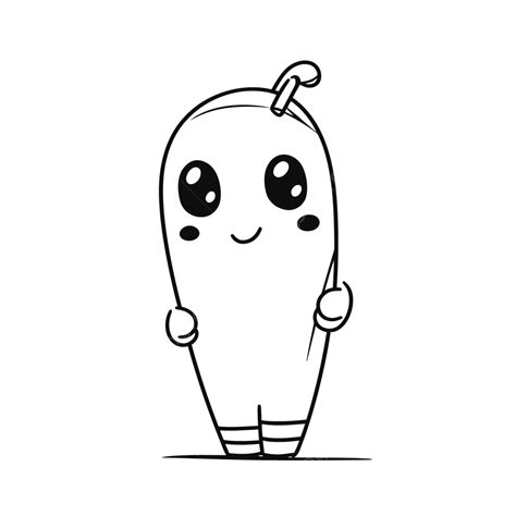 Pencil Drawing Of A Cute Little Vegetable Outline Sketch Vector, Tablet Pen Drawing, Tablet Pen ...