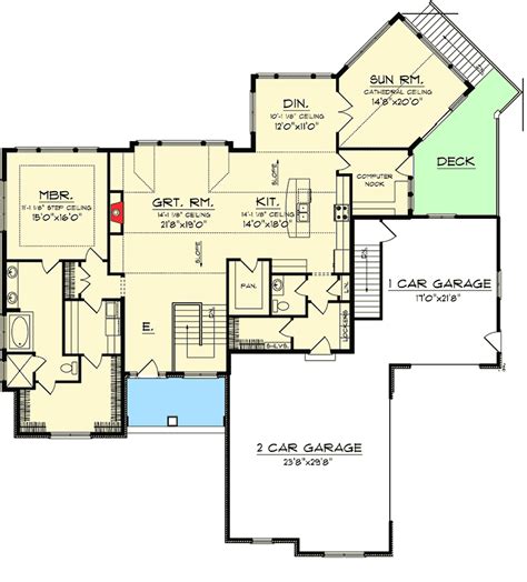 Craftsman Ranch With Walkout Basement - 89899AH | Architectural Designs - House Plans