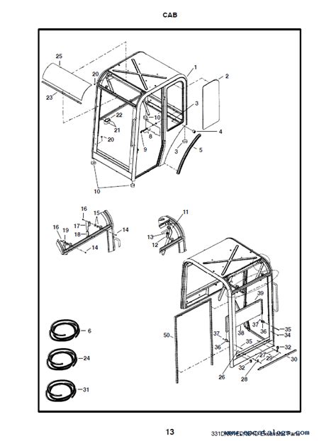 Bobcat 331, 331E, 334 D-Series Excavator Parts Manual PDF