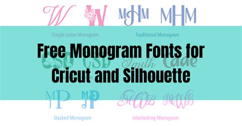 22 Free Monogram Fonts for Cricut and Silhouette Users - Creative Fabrica