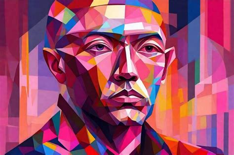 Premium AI Image | Portrait of a man with abstract colorful background