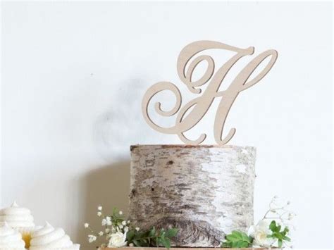 Wood Monogram Cake Topper. Font: Renaissance. | Craftcuts.com | Monogram wedding cake, Wooden ...