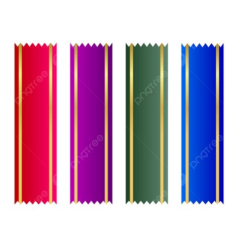 Colorful Straight Ribbon Vector, Ribbon, Colorful, Golden PNG and Vector with Transparent ...