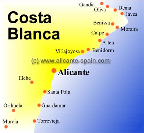 Costa Blanca Map