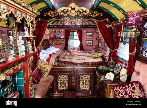 Gypsy caravan interior Stock Photo - Alamy