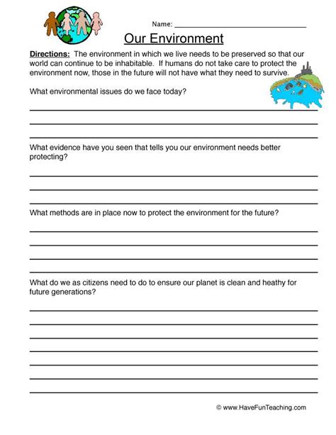 Our Environment Worksheet - Have Fun Teaching | Have fun teaching, Social studies worksheets ...