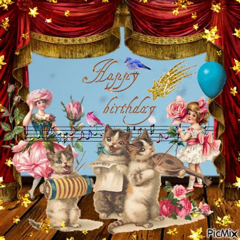 Musical Vintage Happy Birthday Gif Pictures, Photos, and Images for Facebook, Tumblr, Pinterest ...