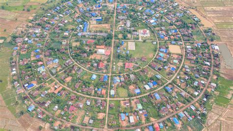 Aerial view of a village 1978929 Stock Photo at Vecteezy