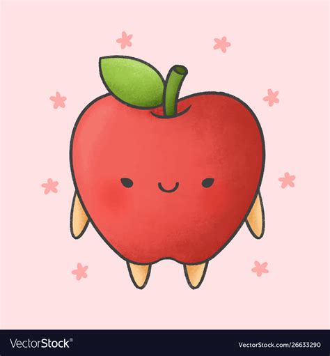 Cartoon Cute Apple Drawing