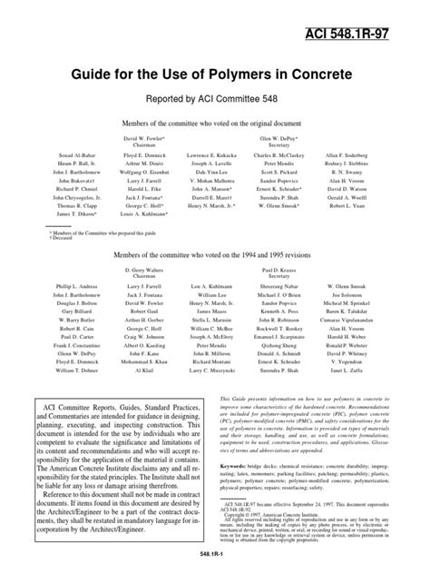 Guide For The Use of Polymers in Concrete PDF | PDF | Polymerization | Concrete