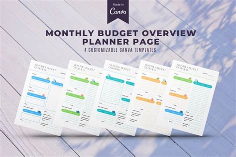 Monthly Budget Planner Pages Canva Template