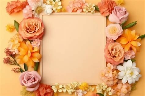 Premium AI Image | A Frame Adorned with Flowers A Tranquil Blank Canvas for Spa and Relaxation ...