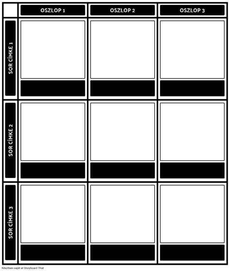 3x3 Diagram Sablon Storyboard von hu-examples