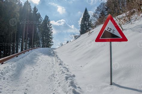 road signs with snow 14324965 Stock Photo at Vecteezy