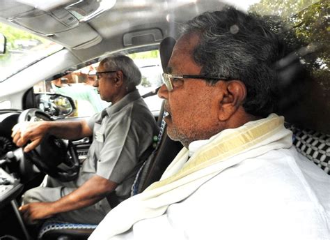 New Delhi : Senior Congress leader Siddaramaiah arrives at the residence of Congress National ...