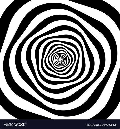 Black and white hypnotic spiral Royalty Free Vector Image