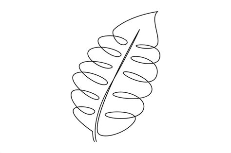 Premium Vector | Continuous one line drawing of Leaf outline vector art illustration isolated on ...