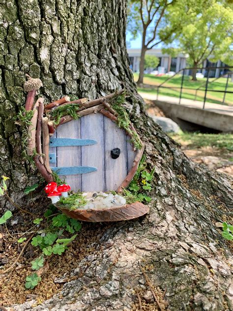 Round fairy door fairy door for trees fairy garden door | Etsy