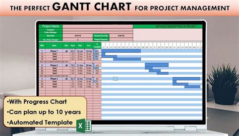 Gantt Chart for Progress Tracking, Project Management and Planning - Etsy