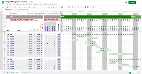 Project Tracker Template Google Sheets