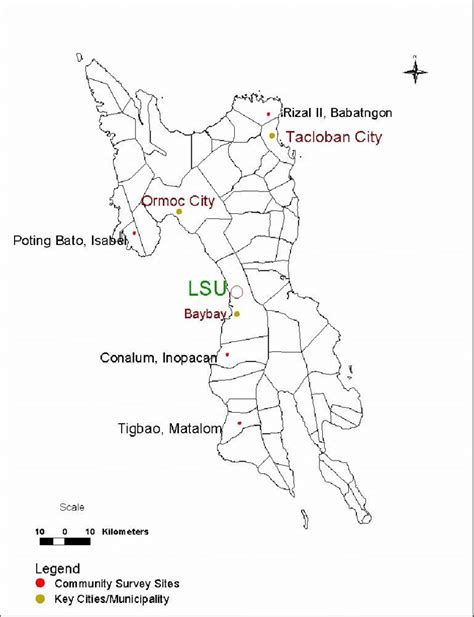 Map of Leyte Island indicating sites for community survey Note: The... | Download Scientific Diagram