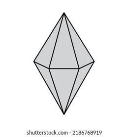 Hexagonal Bipyramid Geometric Shape Black Outlines Stock Illustration 2161176211 | Shutterstock