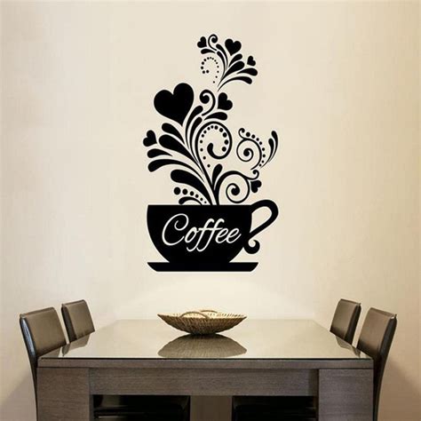 Coffee Cup Wall Art Mural Removable PVC Wall Decal For Kitchen Coffee Room – NordicWallArt.com