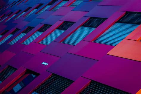 Red wall, purple, triangle, architecture, building, abstract, house, color, computer backgrounds ...