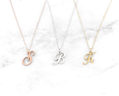 B Initial Necklace Tiny Letter Necklace Dainty Initial | Etsy