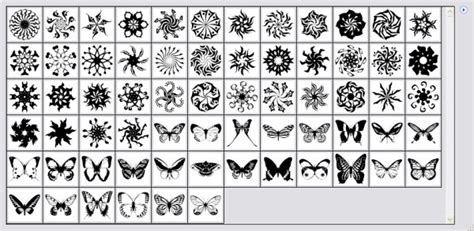 Butterflies with round pattern Photoshop Brushes free download