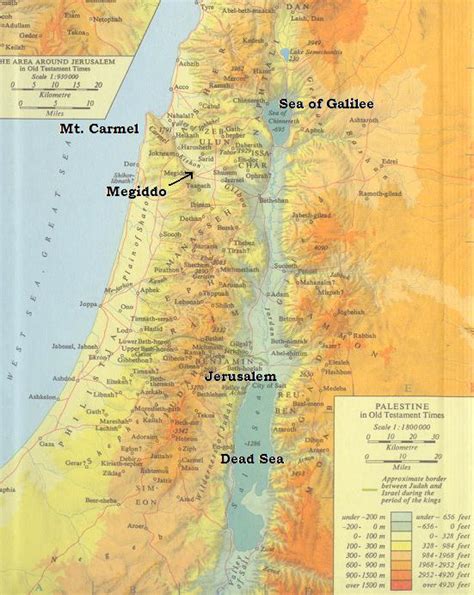 Maps of Mt. Carmel and Megiddo