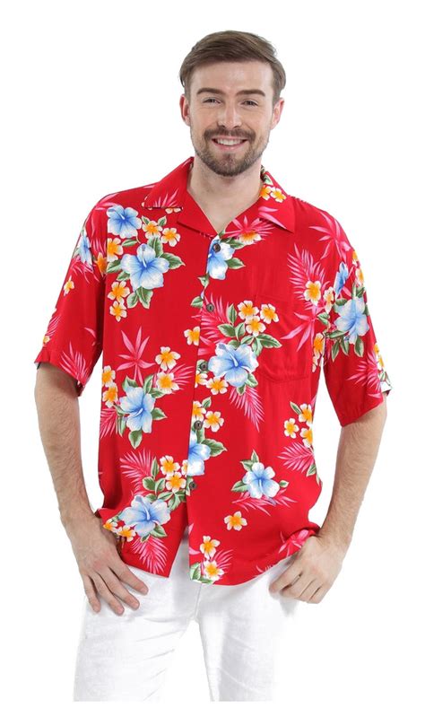 Men's Hawaiian Shirt Aloha Shirt S Hibiscus Red - Walmart.com