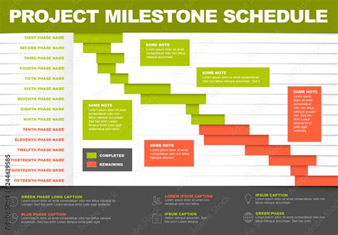 Project Milestone Schedule Infographic Layout Stock Template | Adobe Stock