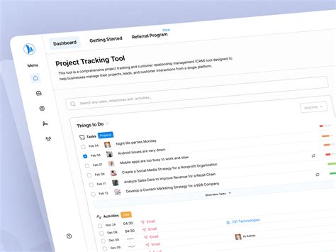 Project Tracking Dashboard by Lijin G Samuel on Dribbble