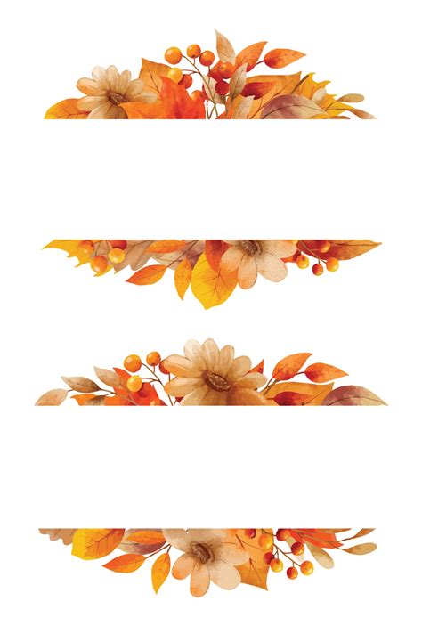 Autumn flower and leaves watercolor style. Wreaths and frame border. 3225257 Vector Art at Vecteezy