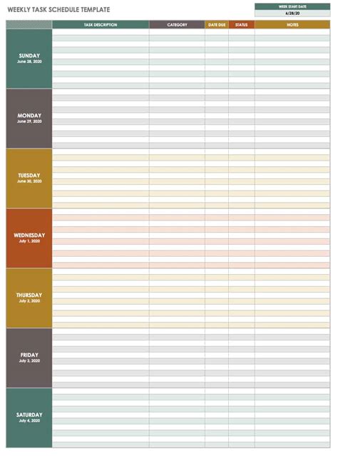 Monthly Task Calendar Template | Weekly Employee Schedule Template – task list templates ...