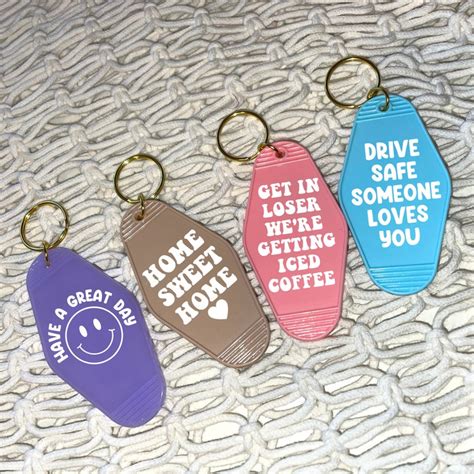 Retro Motel Keychain Custom Keychain Cute Motel Keychains - Etsy