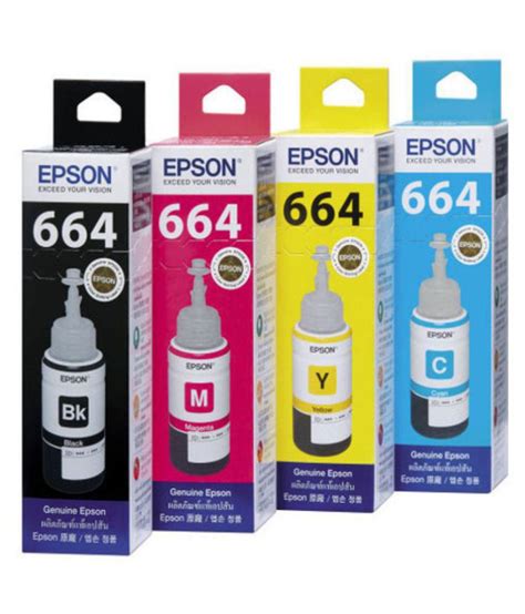 Epson T664 Multicolor Ink Pack of 4 - L360, L380 - Buy Epson T664 Multicolor Ink Pack of 4 ...