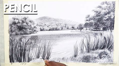 Lake Drawing Pencil