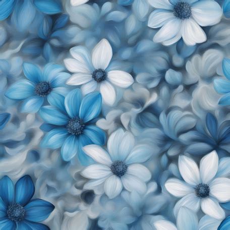 Blue and White Floral Pattern background paper graphic by Stacy Stevens | DigitalScrapbook.com ...