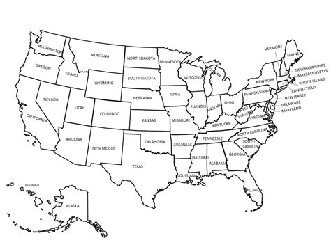 State Map Blank Printable