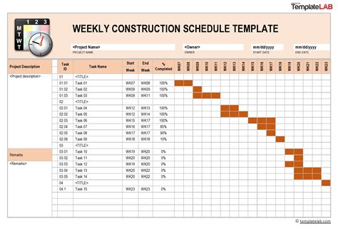 Construction Schedule Template Residential