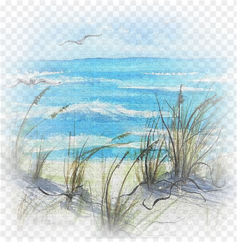 Beach Scene Beach Watercolour Paintings PNG Transparent With Clear Background ID 91002 | TOPpng