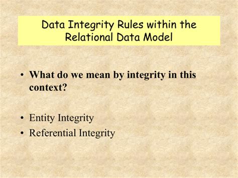 Data Integrity in Relational Model