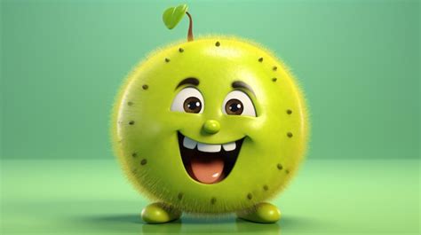 Premium Photo | Kiwi cartoon character Smiling healthy character